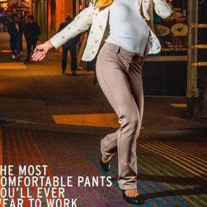 Betabrand straight khaki dress yoga pants. M reg.
